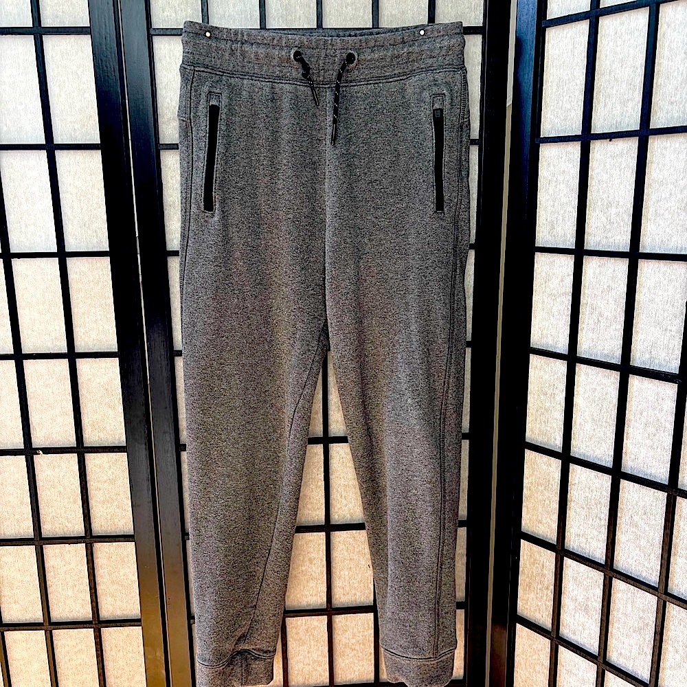 Members Mark Gray Joggers with Elastic Waistband and Tapered Legs